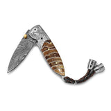 Limited Edition Damascus Steel Folding Knife KN3215 - Roxx Fine Jewelry