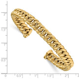 8.0mm Fancy Curb Chain Cuff Bracelet in 14K Yellow Gold - Roxx Fine Jewelry