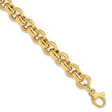 Naples Fancy Rolo Chain Necklace and Bracelet in 14K Gold