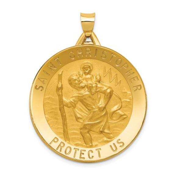 St. Christopher Medal in 14K Yellow Gold M1488 - Roxx Fine Jewelry
