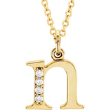 Lowercase Initial Diamond Necklace in 14K Gold - Roxx Fine Jewelry
