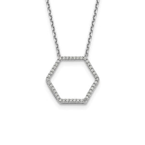 True Origin® .25 Ct Hexagon Geometric Necklace Lab Grown Diamonds in 14K Gold - Roxx Fine Jewelry