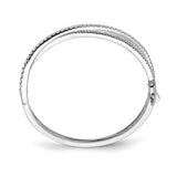 Sterling Shimmer™ Highway Design Hinged Bangle Bracelet 2.00 Ct. CZ and Sterling Silver - Roxx Fine Jewelry