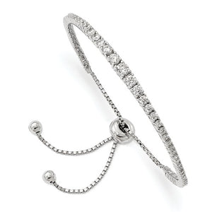 Sterling Shimmer™ CZ and Sterling Silver 1.25 Ct. Adjustable Bolo Bracelets - Roxx Fine Jewelry