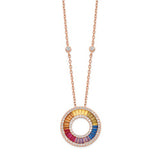 Prizma™ Rainbow CZ Rose Gold Plated Hinged Hoop Earrings - Roxx Fine Jewelry