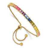 Prizma™ Rainbow CZ Gold Plated Eternity Ring - Roxx Fine Jewelry