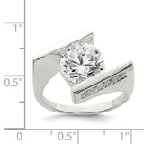 Faux and Fabulous™ 4.00 Ct CZ Modern Bypass Ring in Sterling Silver - Roxx Fine Jewelry