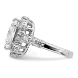 Faux and Fabulous™ 10 Ct Asscher CZ Halo Ring in Sterling Silver - Roxx Fine Jewelry