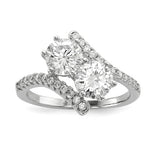 Faux and Fabulous™ 2.68 Ct Round CZ 2 Stone Ring in Sterling Silver - Roxx Fine Jewelry