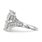 Faux and Fabulous™ 3.48 Ct Princess Cut CZ 2 Stone Ring in Sterling Silver - Roxx Fine Jewelry
