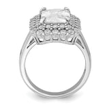 Faux and Fabulous™ 5.25 Ct Radiant CZ Double Halo Ring in Sterling Silver - Roxx Fine Jewelry