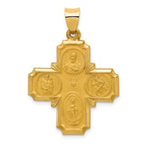 Four Way Cross Medal in 14K Yellow Gold 34 x 25mm - Roxx Fine Jewelry