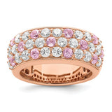 True Origin® 2.40 Ct. Lab Grown Diamond and Pink Sapphire Band in 14K Rose Gold - Roxx Fine Jewelry