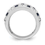 True Origin® 2.40 Ct. Lab Grown Diamond and Blue Sapphire Band in 14K White Gold - Roxx Fine Jewelry