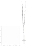 Rosary Necklace 24" 3mm Bead in 14K White Gold - Roxx Fine Jewelry