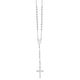 Rosary Necklace 24" 3mm Bead in 14K White Gold - Roxx Fine Jewelry