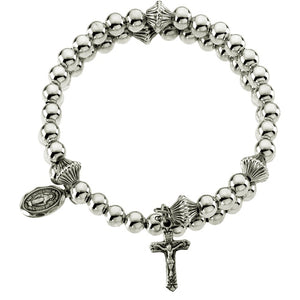 Rosary Wrap Bracelet in Sterling Silver