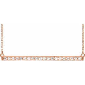 Straight Bar .50 Ct. Diamond Necklace in 14K Gold