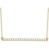 Straight Bar .50 Ct. Diamond Necklace in 14K Gold
