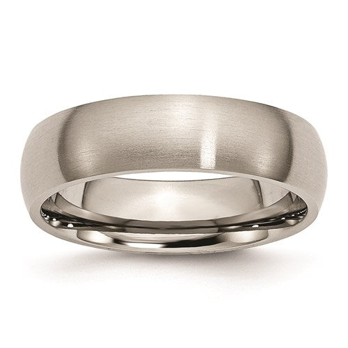 Brushed Titanium 6mm Wide Half Round Comfort Fit Wedding Band - Roxx Fine Jewelry