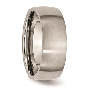 Brushed Titanium 8mm Wide Half Round Comfort Fit Wedding Band - Roxx Fine Jewelry