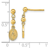 Miraculous Medal Dangle Earrings in 14K Yellow Gold - Roxx Fine Jewelry