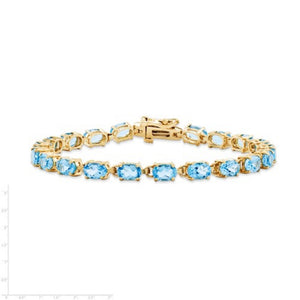 8.60 Ct. Swiss Blue Topaz 7" Line Tennis Bracelet