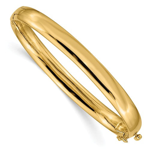 7.7mm Hinged Oval Bangle in 14K Gold - Roxx Fine Jewelry