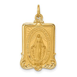 Miraculous Medal Rectangular in 14K Yellow Gold 22 x 12mm - Roxx Fine Jewelry