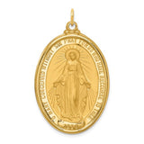 Miraculous Medal Oval 37 x 24mm in 14K Yellow Gold - Roxx Fine Jewelry
