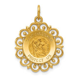 St. Christopher Medal Charm in 14K Yellow Gold - Roxx Fine Jewelry